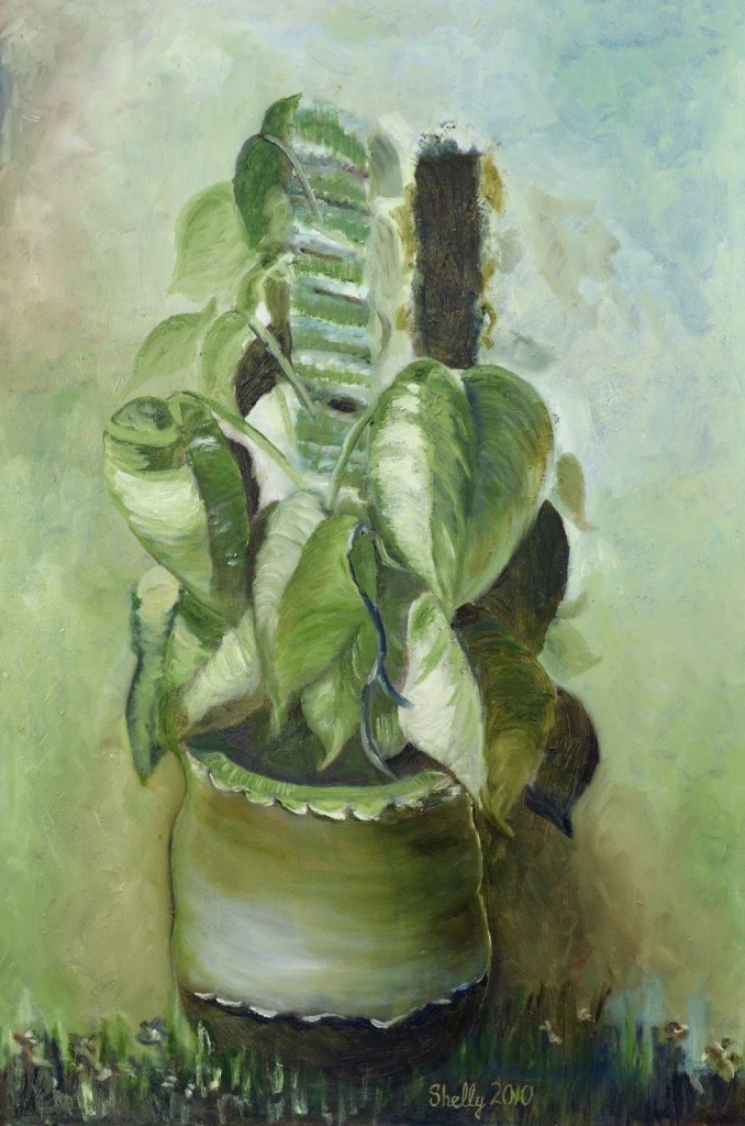 The money plant, painting by Hasnain Syedah